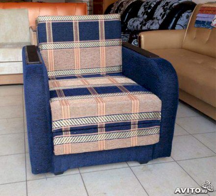 Кресло-кровать с евробоковушками шенилл (В-д)