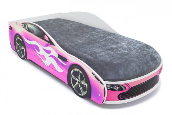 Детская кровать-машина Бондмобиль розовый с подъемным механизмом (Бельмарко)